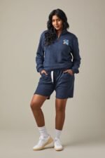 Tims Unisex French Terry Shorts - Navy Marl 9" - Image 3